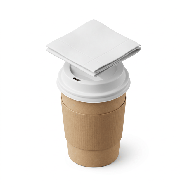 A paper above  cup